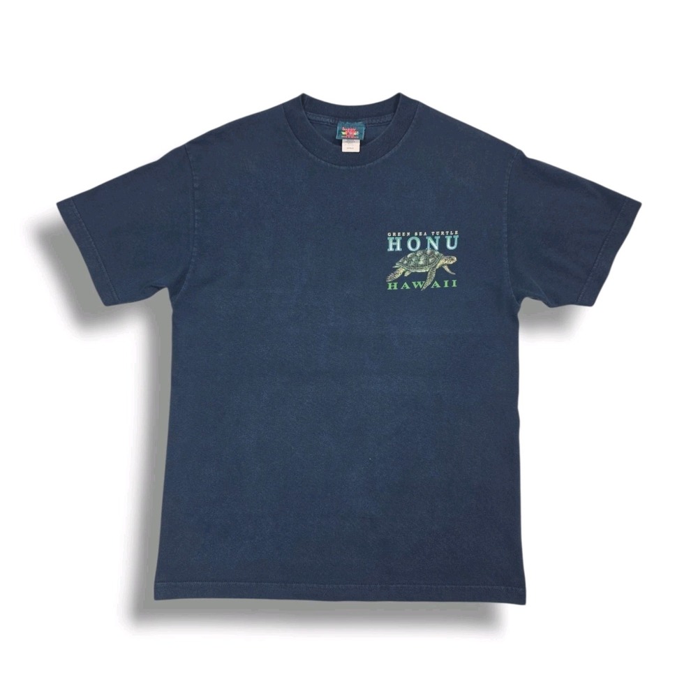Vintage Green Sea Turtle Kona, Hawaii Happy Shirts Hawaii Navy T-Shirt Men's M